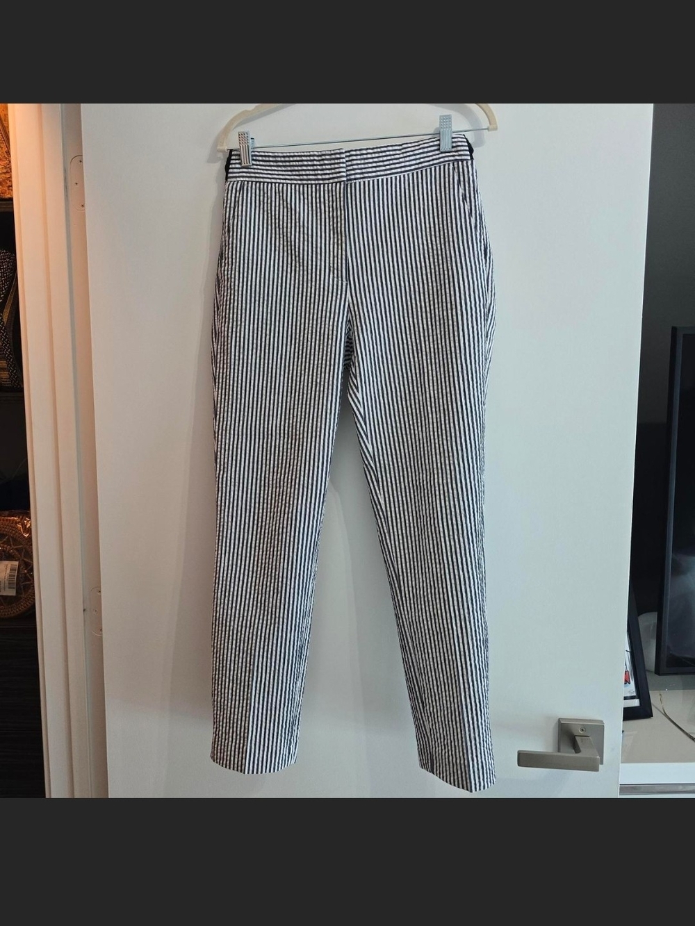 ZARA Navy & White Striped Shirt - Picture 3 of 3